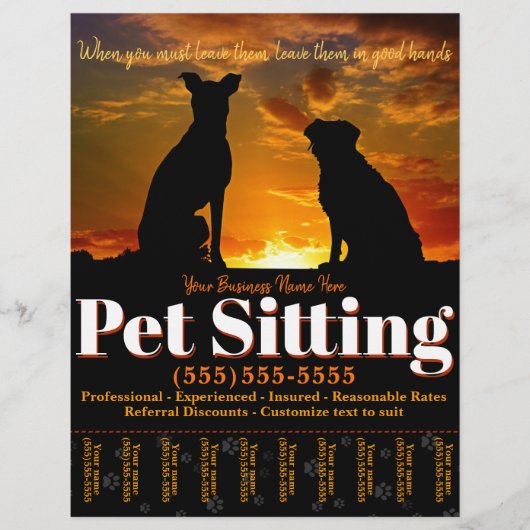 Pet Sitting  Adverteren brochure (Voorkant)
