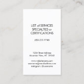 Pet Sitting Black White Cat Modern Plain Verticaal Visitekaartje (Achterkant)