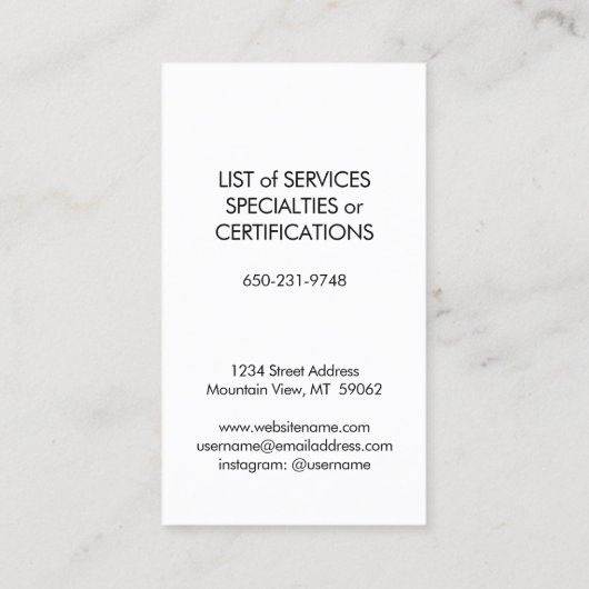 Pet Sitting Black White Cat Modern Plain Verticaal Visitekaartje (Achterkant)