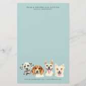 Pet Sitting Business Dog Waterverf Briefpapier (Voorkant)