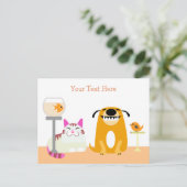 Pet Sitting Business Postcard Briefkaart (Staand voorkant)