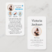 Pet Sitting Care Instagram Geïnspireerd foto Visitekaartje (Voorkant / Achterkant)