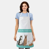 Pet Sitting Cat Care Dog Grooming gepersonaliseerd Schort (Gedragen)