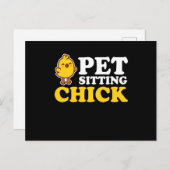 Pet Sitting Chick Petsit Briefkaart (Voorkant / Achterkant)