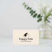 Pet Sitting Cute Dog & Cat Logo Pet Care Visitekaartje (Staand voorkant)