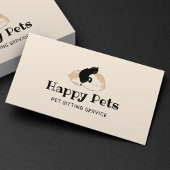 Pet Sitting Cute Dog & Cat Logo Pet Care Visitekaartje