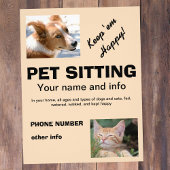 Pet Sitting dog and cat flyer