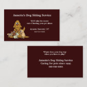 Pet Sitting Dog Babysitter Business Card Template Visitekaartje (Voorkant / Achterkant)