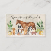 Pet Sitting Dog Cat Horse Boho Waterverf Animals Afsprakenkaartje (Voorkant)