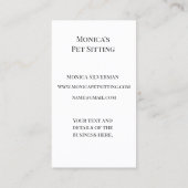 Pet Sitting Dog Cat Training Waterverf Dog Cat Visitekaartje (Achterkant)
