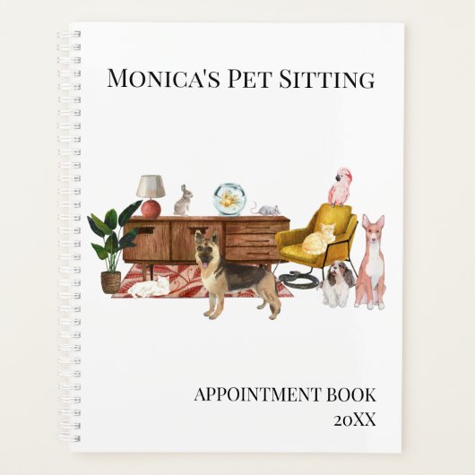 Pet Sitting Dog Cat Training Waterverven Pets Planner (Voorkant)