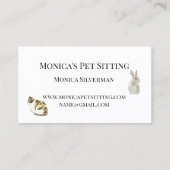 Pet Sitting Dog Cat Training Waterverven Pets Visitekaartje (Achterkant)