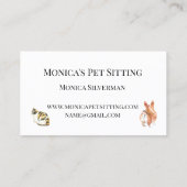 Pet Sitting Dog Cat Training Waterverven Pets Visitekaartje (Achterkant)