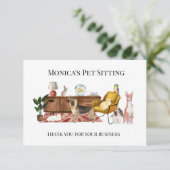 Pet Sitting Dog Kat Training Dank je kaart (Staand voorkant)