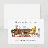 Pet Sitting Dog Kat Training Dank je kaart (Voorkant / Achterkant)