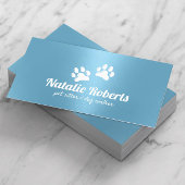 Pet Sitting Dog Paws Logo Modern Blauw Visitekaartje