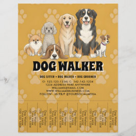 Pet Sitting Dog Walker Custom Promotional Flyer
