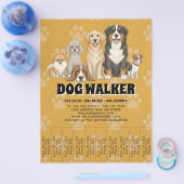 Pet Sitting Dog Walker Custom Promotional Flyer (Enkel)