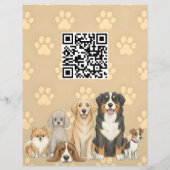 Pet Sitting Dog Walker Custom Promotional QR Code Flyer (Achterkant)