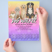 Pet Sitting Dog Walker Custom Promotional Vibrant Flyer (Hand)