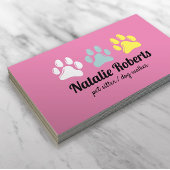 Pet Sitting Dog Walker Cute 3 kleurenafdrukken Visitekaartje