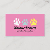 Pet Sitting Dog Walker Cute 3 kleurenafdrukken Visitekaartje (Voorkant)