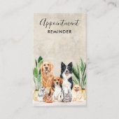 Pet Sitting Dog Walker Dog Groomer Boho Waterverf Afsprakenkaartje (Voorkant)