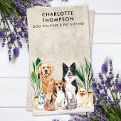 Pet Sitting Dog Walker Dog Groomer Boho Waterverf Visitekaartje