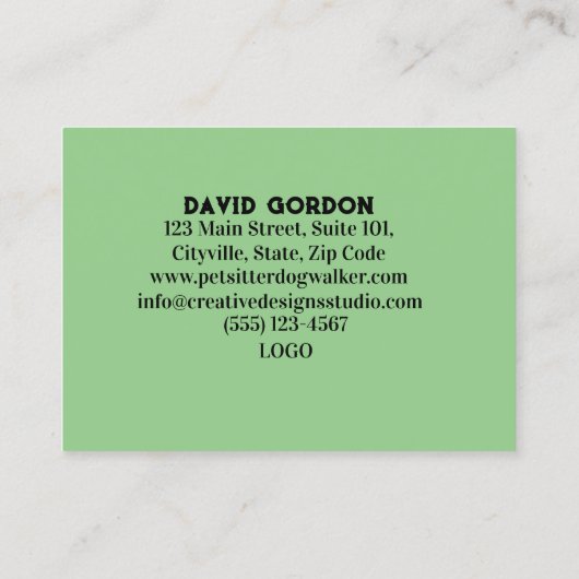 Pet Sitting & Dog Walker Kleurrijke Bloemenpark Ch Visitekaartje (Achterkant)