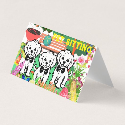 Pet Sitting & Dog Walker Kleurrijke Bloemenpark Ch Visitekaartje (Voorkant)