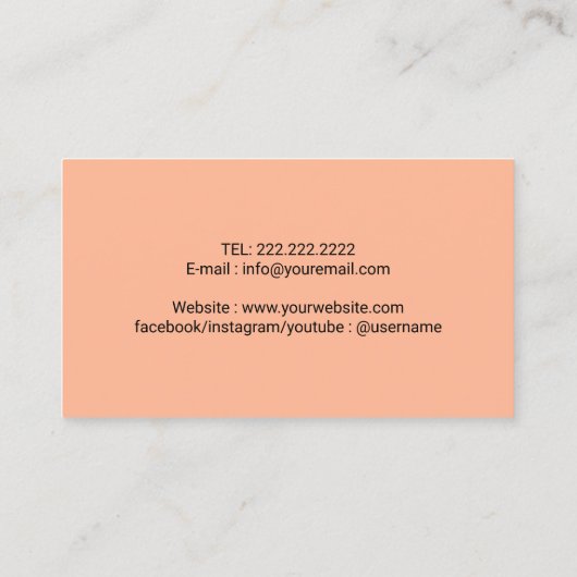 Pet Sitting Dog Walker Schattigee Paws Perzikkleur Visitekaartje (Achterkant)