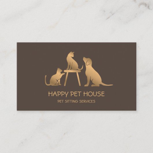 Pet Sitting Dog Walking Cat Veterinarian Business Visitekaartje (Voorkant)