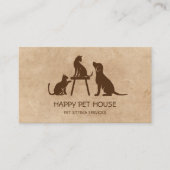 Pet Sitting Dog Walking Cat Veterinarian Business Visitekaartje (Voorkant)