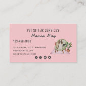 Pet Sitting, Dog Walking, Grooming Visitekaartje (Achterkant)