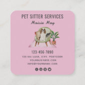 Pet Sitting, Dog Walking, Grooming Visitekaartje (Achterkant)