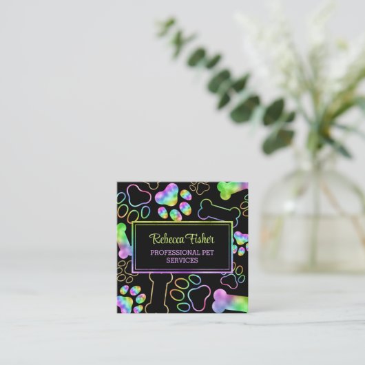 Pet Sitting, Dog Walking, Grooming Visitekaartje (Staand voorkant)