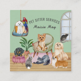 Pet Sitting, Dog Walking, Grooming Visitekaartje