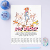 Pet Sitting Dog Walking Service Cute Custom Flyer (Enkel)