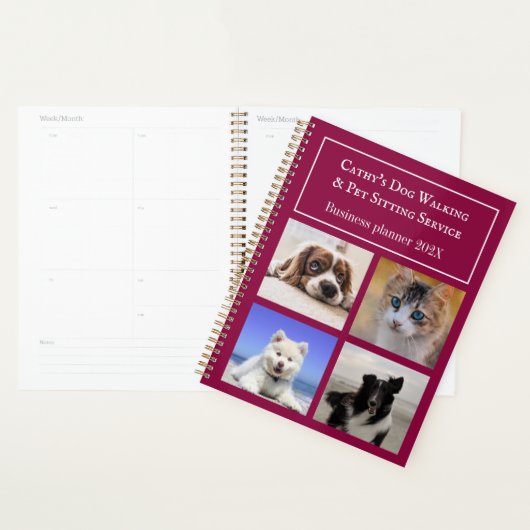 Pet Sitting Dog Walking Service Persoonlijke Foto Planner (Display)