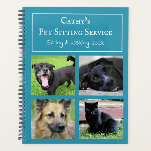 Pet Sitting Dog Walking Service Persoonlijke Foto Planner (Voorkant)