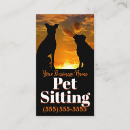 Pet Sitting, Doggie Day Care Custom Promo Card Visitekaartje