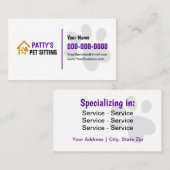 Pet Sitting Dubbelzijdig Visitekaartje (Voorkant / Achterkant)
