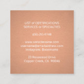 Pet Sitting Groomer Services Copper Metallic look Vierkante Visitekaartje (Achterkant)