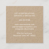 Pet Sitting Groomer Services Moderne Unieke Kraft Vierkante Visitekaartje (Achterkant)