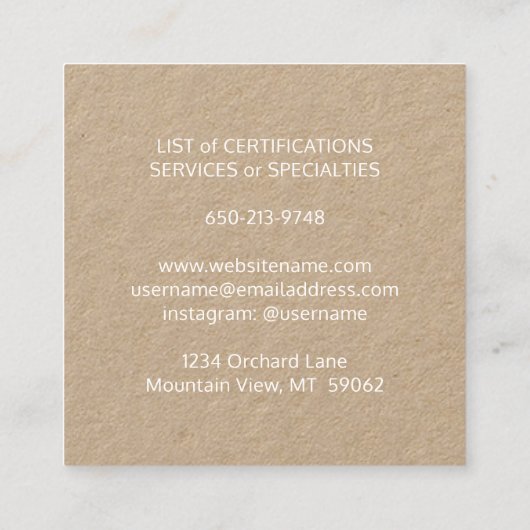 Pet Sitting Groomer Services Moderne Unieke Kraft Vierkante Visitekaartje (Achterkant)