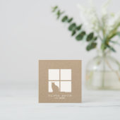 Pet Sitting Groomer Services Moderne Unieke Kraft Vierkante Visitekaartje (Staand voorkant)