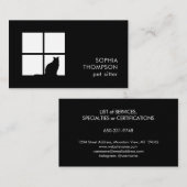 Pet Sitting | Groomer Services Uniek Modern Zwart Visitekaartje (Voorkant / Achterkant)