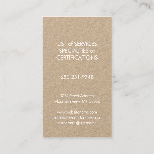 Pet Sitting Groomer Services Unieke Verticale Kraf Visitekaartje (Achterkant)