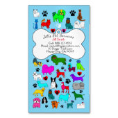 Pet Sitting, Grooming & Veterinary Services Magnet Magnetisch Visitekaartje (Voorkant Verticaal)