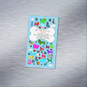 Pet Sitting, Grooming & Veterinary Services Magnet Magnetisch Visitekaartje (Voorbeeld)